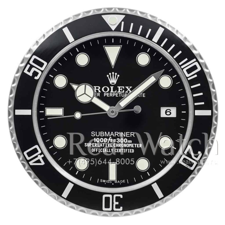 Настенные часы Rolex Submariner Black