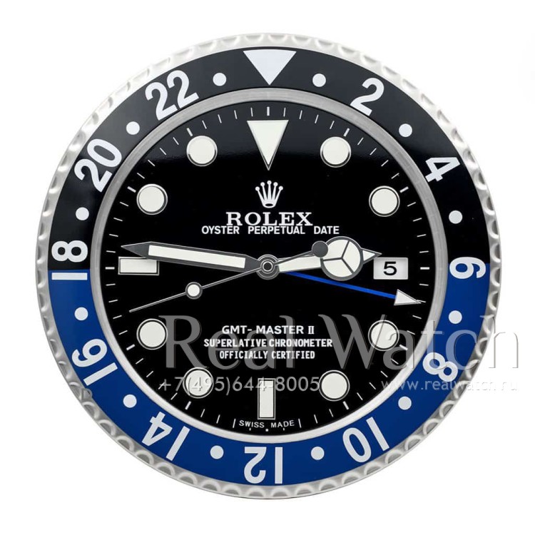 Настенные часы Rolex GMT Master II "Batman"