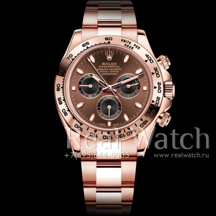 Rolex Cosmograph Daytona Pink Gold Chocolate Dial (Арт. RW-9139)