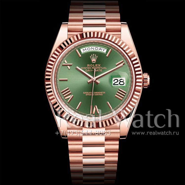 Rolex Day-Date 40 mm Rose Gold Olive Green Dial (Арт. RW-9166)