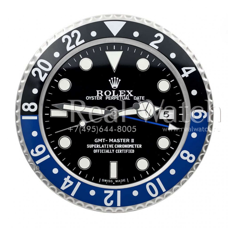 Настенные часы Rolex GMT Master II "Batman"