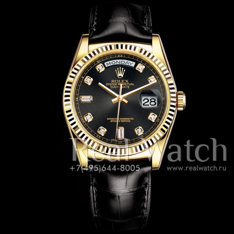 Rolex Day-Date 36 mm Yellow Gold Black Dial (Арт. RW-9175)